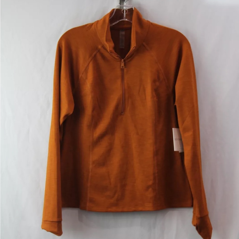 Beyond Yoga Women's Orange (more like clay color)Fitted 1/2 Zip Sweatshirt SZ XL